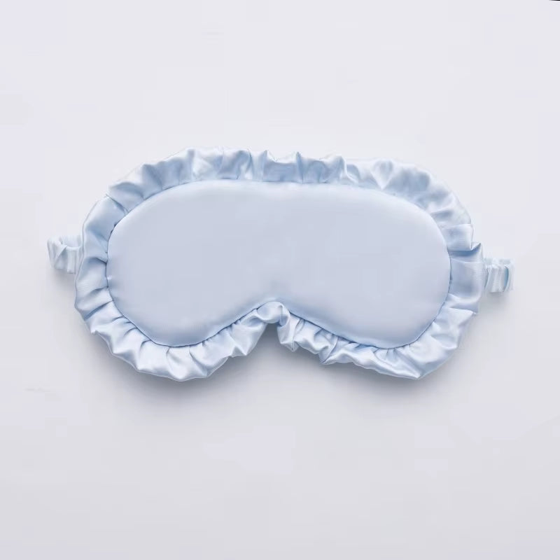 1Pcs Silk Ruffle Sleep Eye Mask Eye Protection Travel Soft Sleeping Shading Eye Covers Multicolor Eye Patches for Woman Man