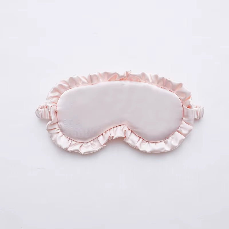 1Pcs Silk Ruffle Sleep Eye Mask Eye Protection Travel Soft Sleeping Shading Eye Covers Multicolor Eye Patches for Woman Man