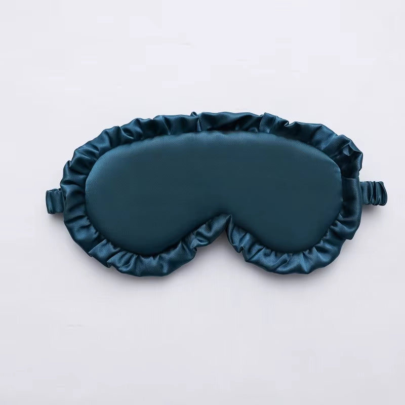 1Pcs Silk Ruffle Sleep Eye Mask Eye Protection Travel Soft Sleeping Shading Eye Covers Multicolor Eye Patches for Woman Man