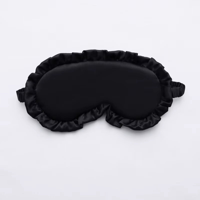 1Pcs Silk Ruffle Sleep Eye Mask Eye Protection Travel Soft Sleeping Shading Eye Covers Multicolor Eye Patches for Woman Man