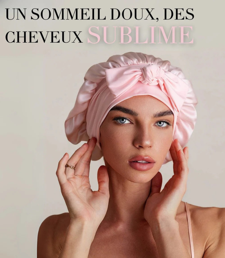 Bonnet de Nuit en Pure Soie de Mûrier — Fini les frisottis et la casse au réveil