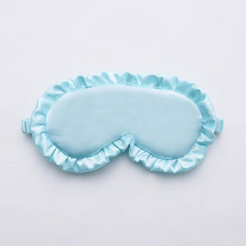 1Pcs Silk Ruffle Sleep Eye Mask Eye Protection Travel Soft Sleeping Shading Eye Covers Multicolor Eye Patches for Woman Man